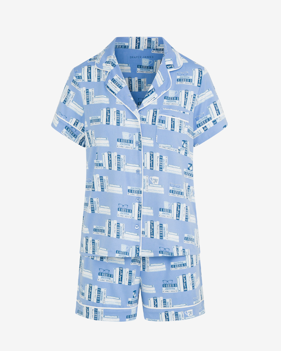 Sara Pajama Set in Bookstack Blue Multi - Draper James