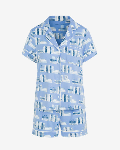 Sara Pajama Set in Bookstack Blue Multi - Draper James