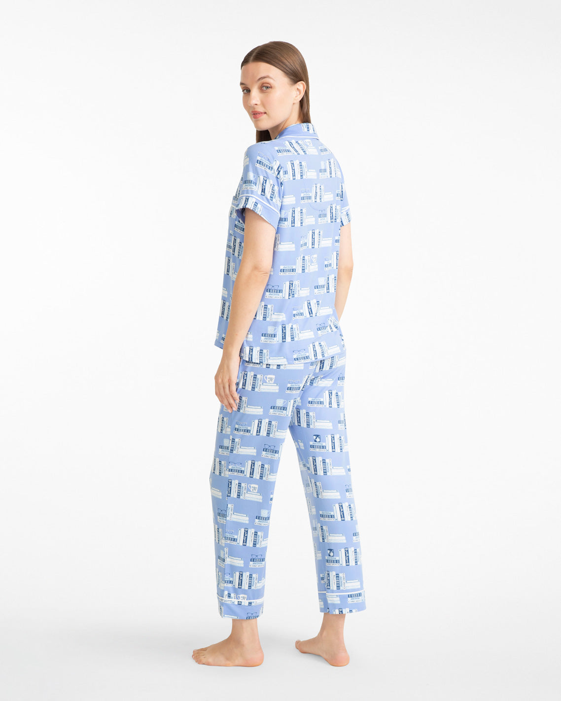 Linda Pajama Set in Bookstack Blue Multi - Draper James