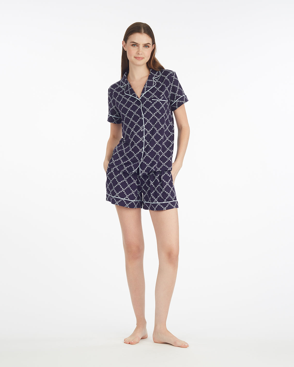 Sara Pajama Set in Vine Lattice Vine Lattice - Draper James