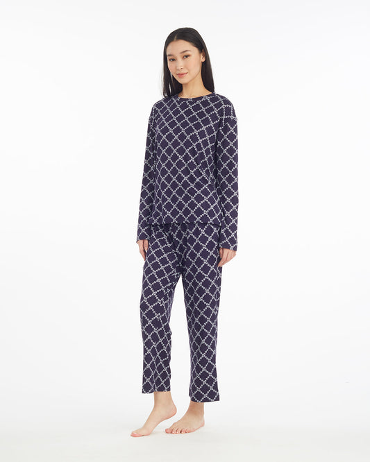 Amelia Pajama Set in Vine Lattice Vine Lattice - Draper James