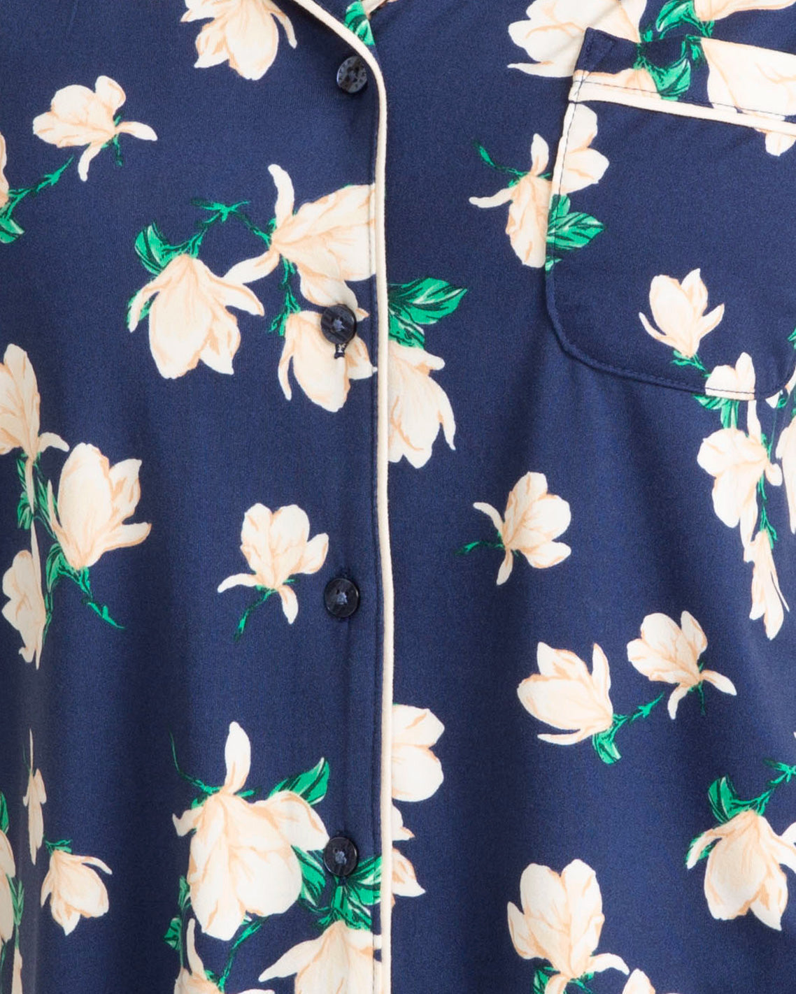 Sara Pajama Set in Navy Magnolia Nassau Navy Multi - Draper James