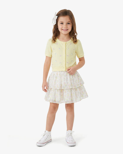 Floral Sweater Knit Skirt Set with Bow in Yellow Yellow - Draper James