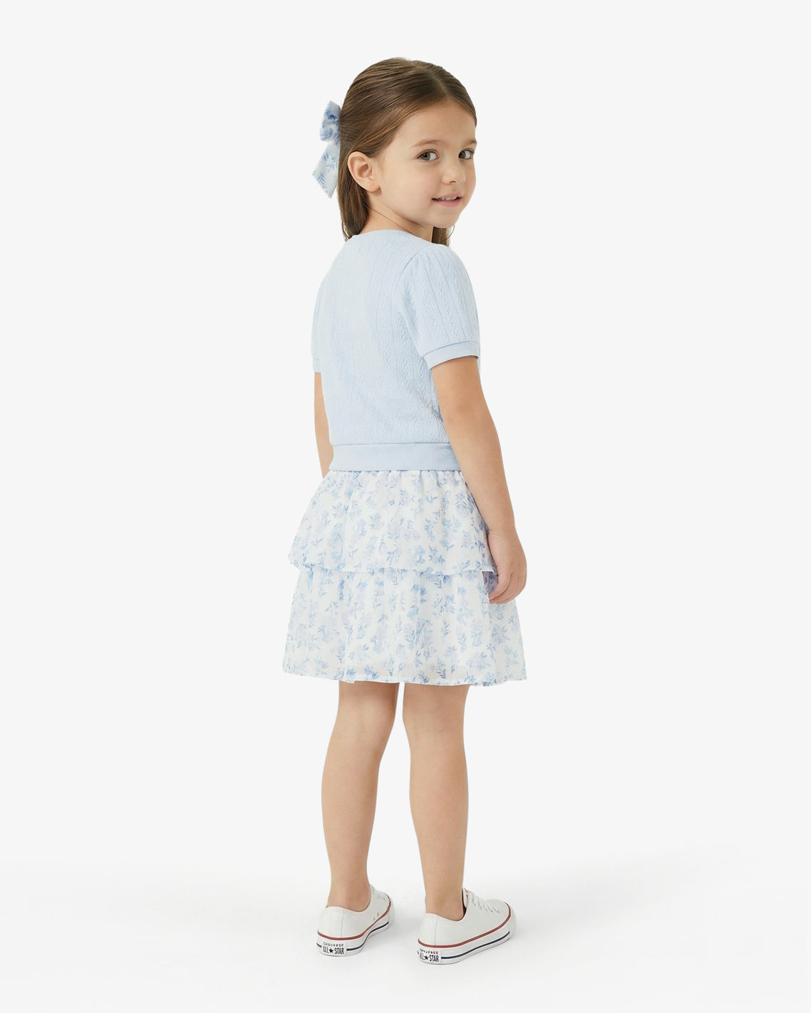 Floral Sweater Knit Skirt Set with Bow in Blue Blue - Draper James