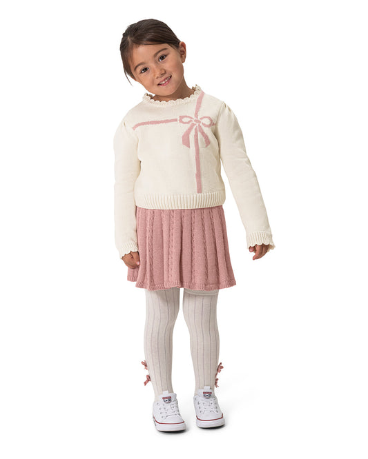 Girls Sweater & Skirt Set – Classic Magnolia White Multi - Draper James