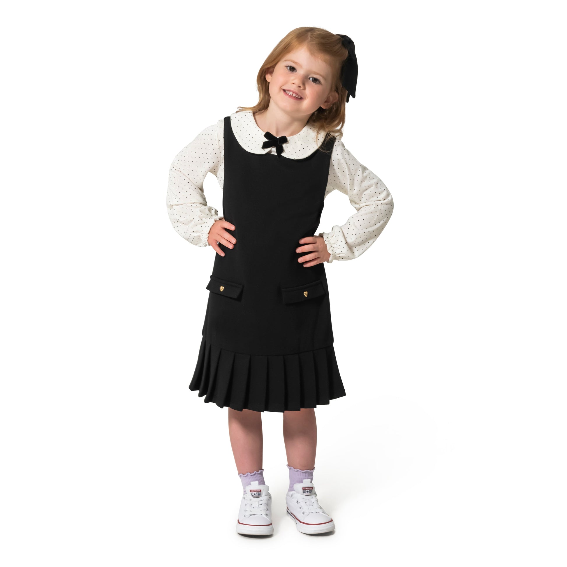 Girls' Dress, Top And Bow Set Belle Meade Black - Draper James