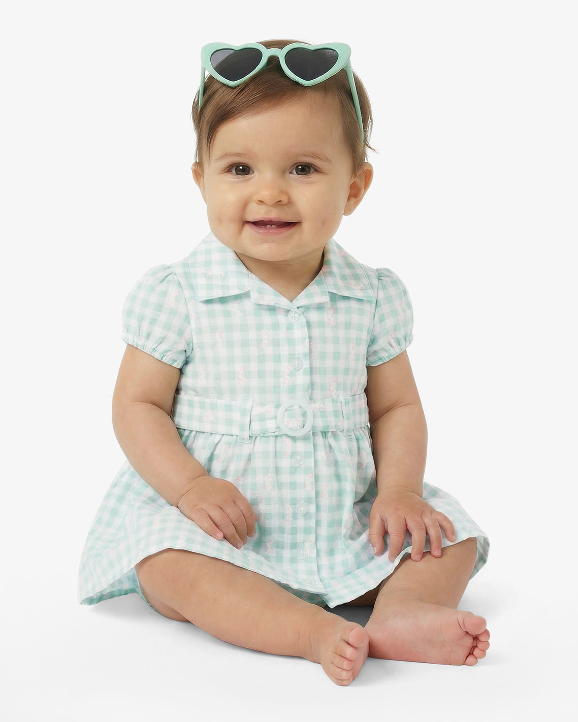 Plaid Dress with Sunglasses in Green Jade Green Multi - Draper James