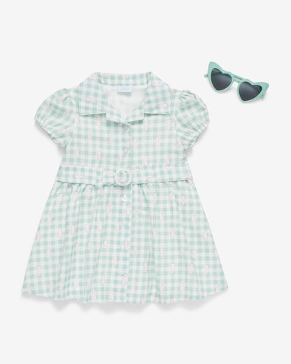 Plaid Dress with Sunglasses in Green Jade Green Multi - Draper James