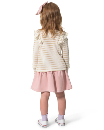 Girls' Long-Sleeve Top, Skirt And Bow Set Magnolia White Multi - Draper James