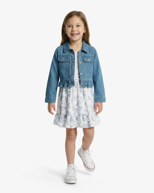 Denim Jacket Floral Dress Set Blue - Draper James