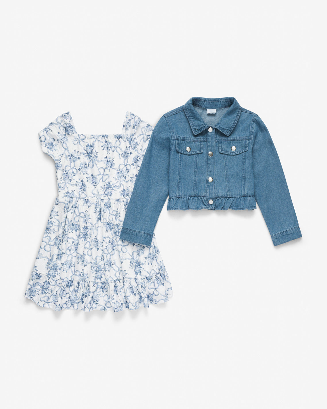 Denim Jacket Floral Dress Set Blue - Draper James