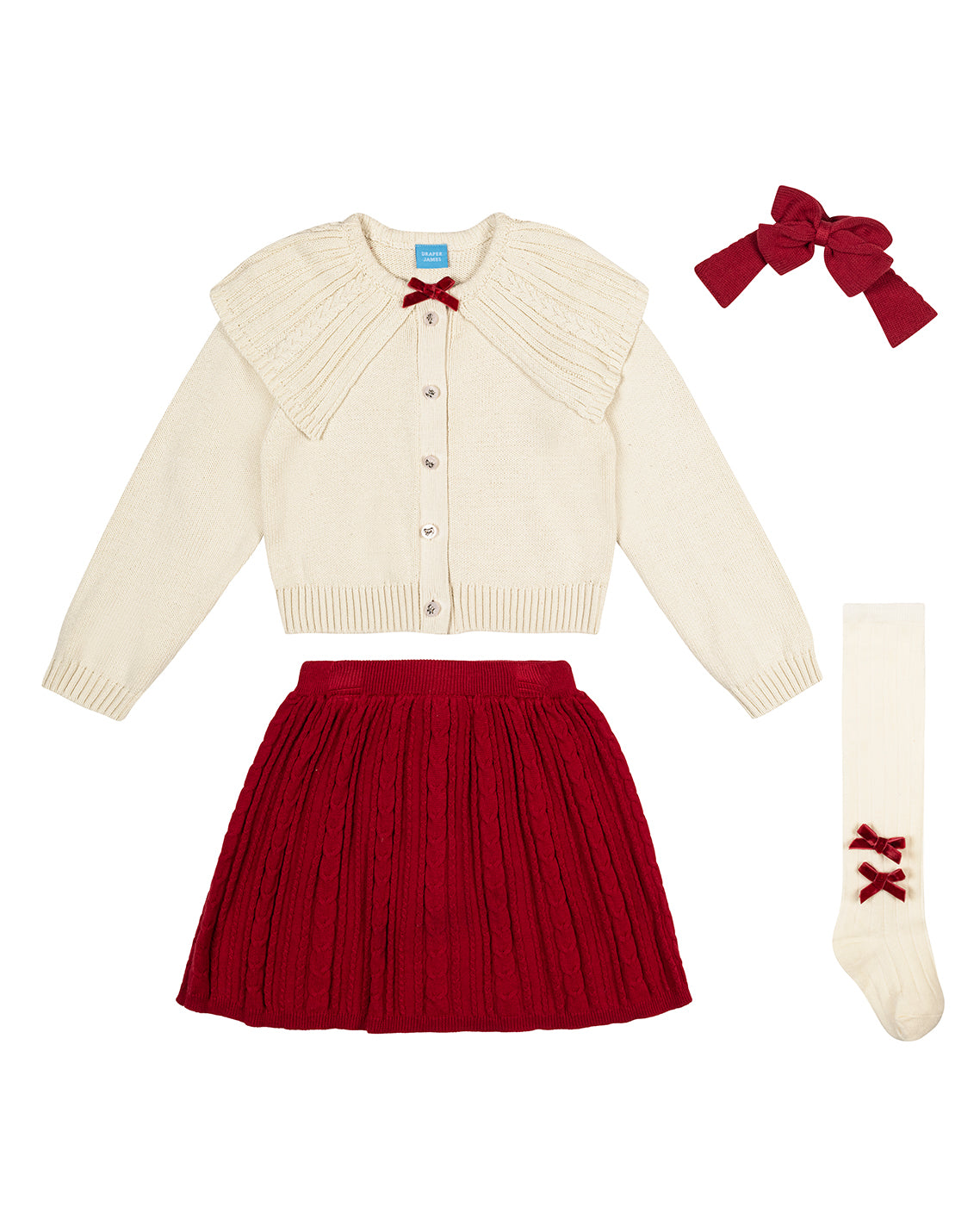 Girls Sweater & Skirt Set – Alternate Color Magnolia White Multi - Draper James