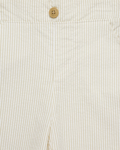 Polo Seersucker Short Set in Beige Tan/White - Draper James