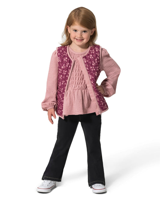Girls' Top, Pant And Vest Set Pink Multi - Draper James
