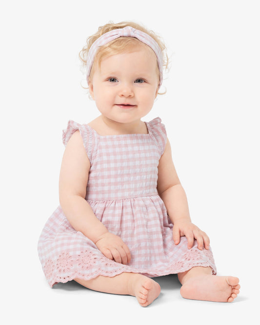 Dress with Diaper Cover in Pink Plaid Pink - Draper James