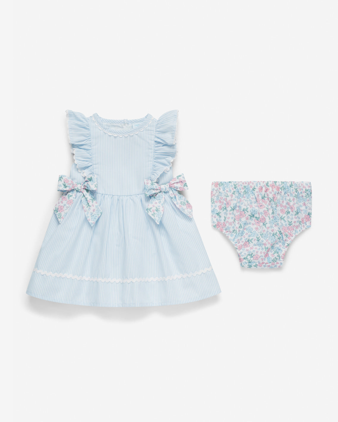 Striped Dress with Diaper Cover in Blue Blue - Draper James