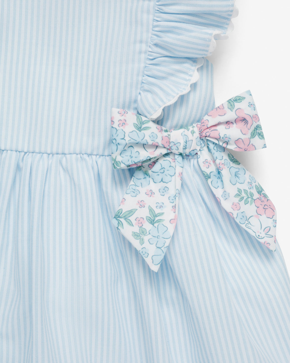 Striped Dress with Diaper Cover in Blue Blue - Draper James