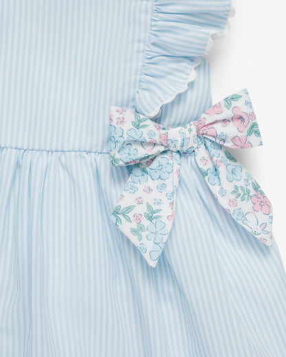 Striped Dress with Diaper Cover in Blue Blue - Draper James