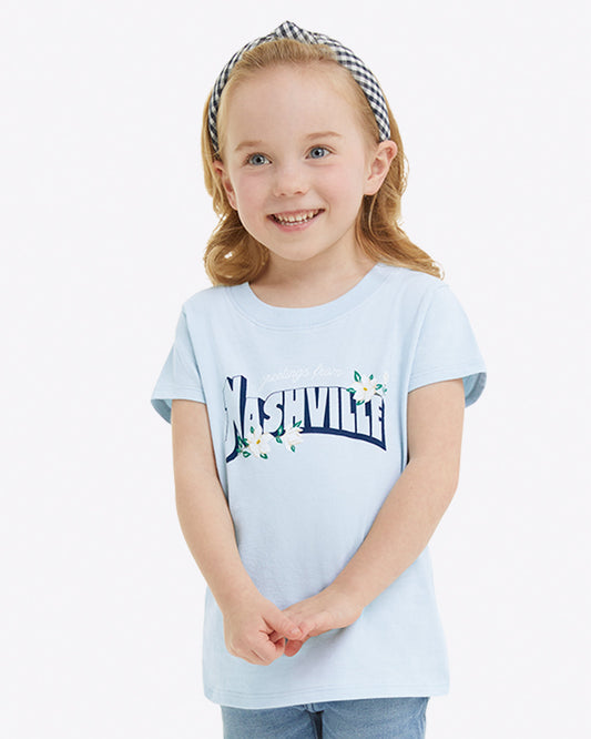 Kids Greetings From Nash T-Shirt Draper Blue - Draper James