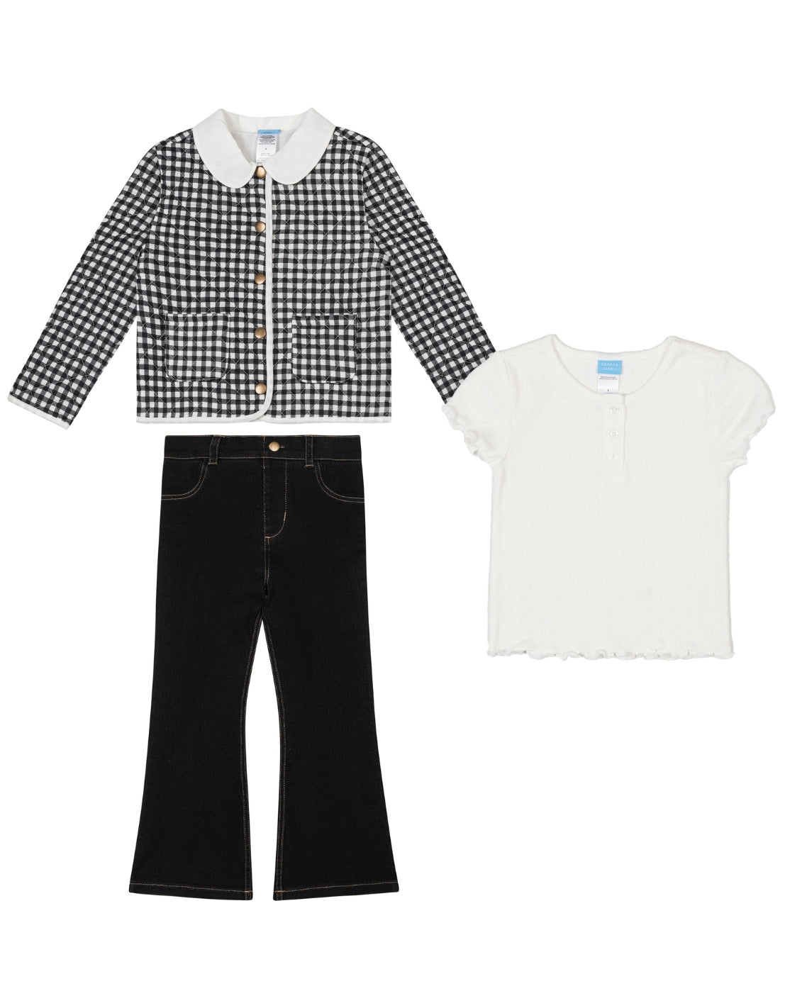 Girls' Top, Pant And Jacket Set Black Multi - Draper James