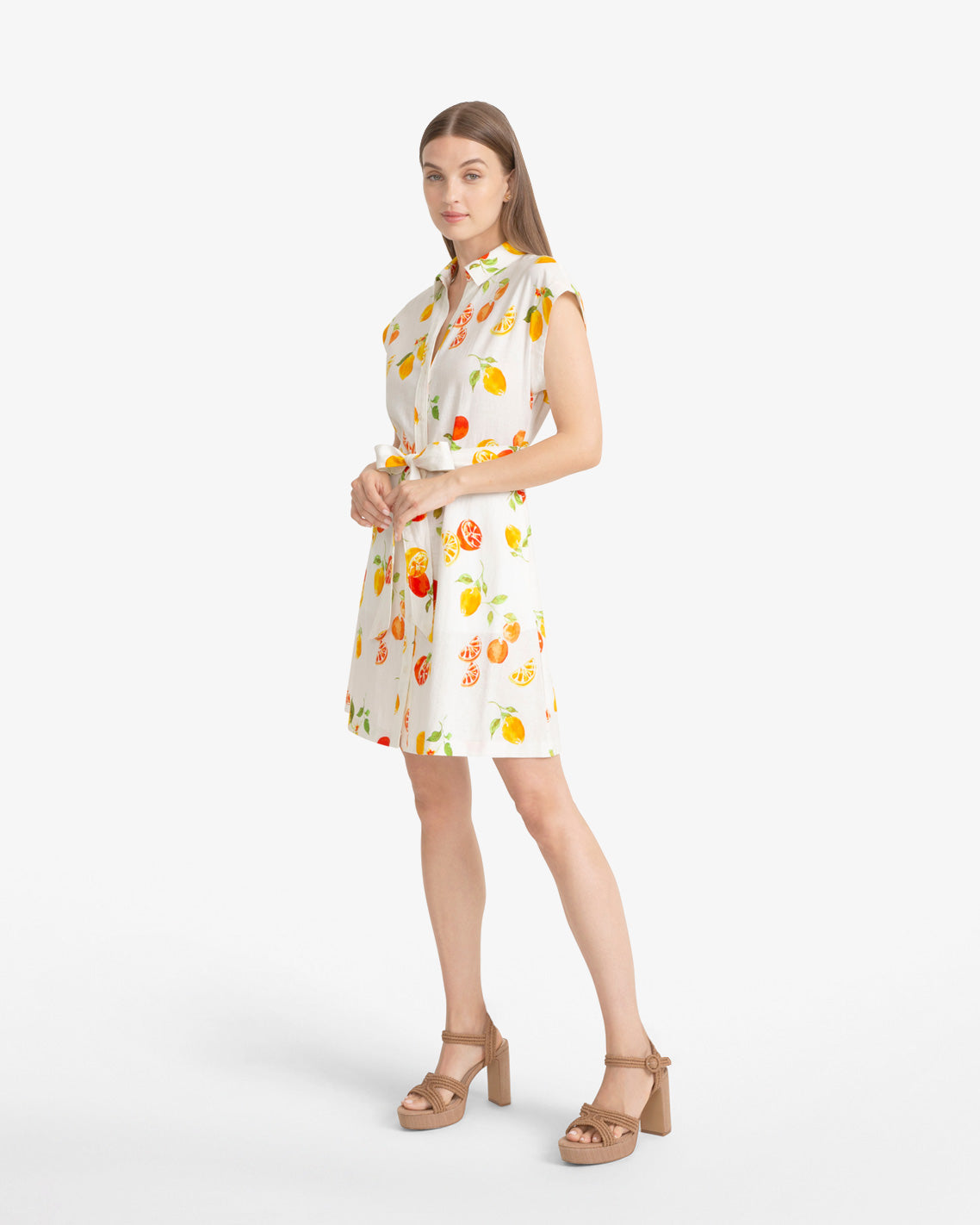 Trisha Citrus Print Dress Magnolia White Multi - Draper James