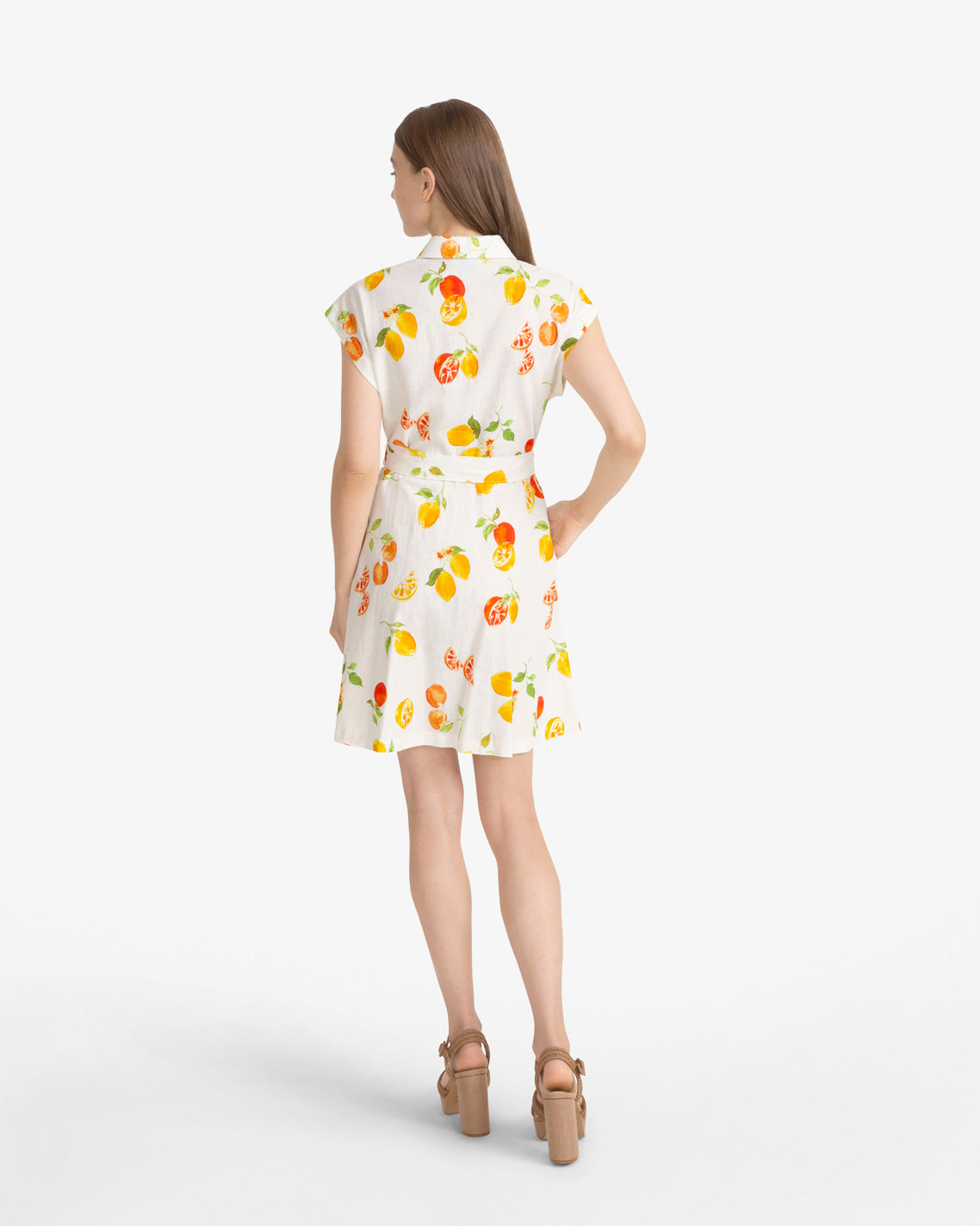 Trisha Citrus Print Dress Magnolia White Multi - Draper James