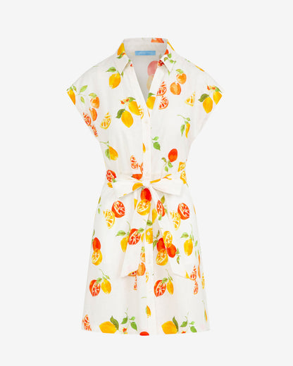 Trisha Citrus Print Dress Magnolia White Multi - Draper James