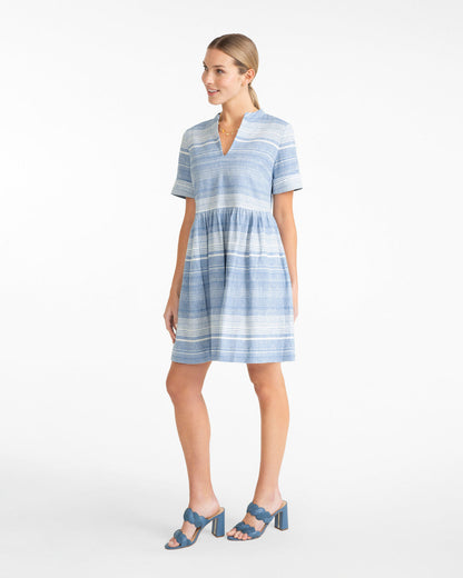 Simone Mini Dress in Stripe Blue Multi - Draper James