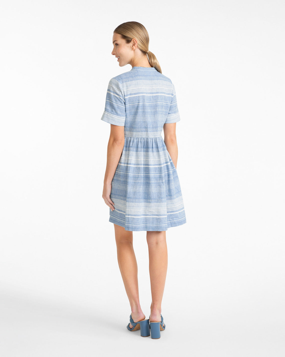 Simone Mini Dress in Stripe Blue Multi - Draper James
