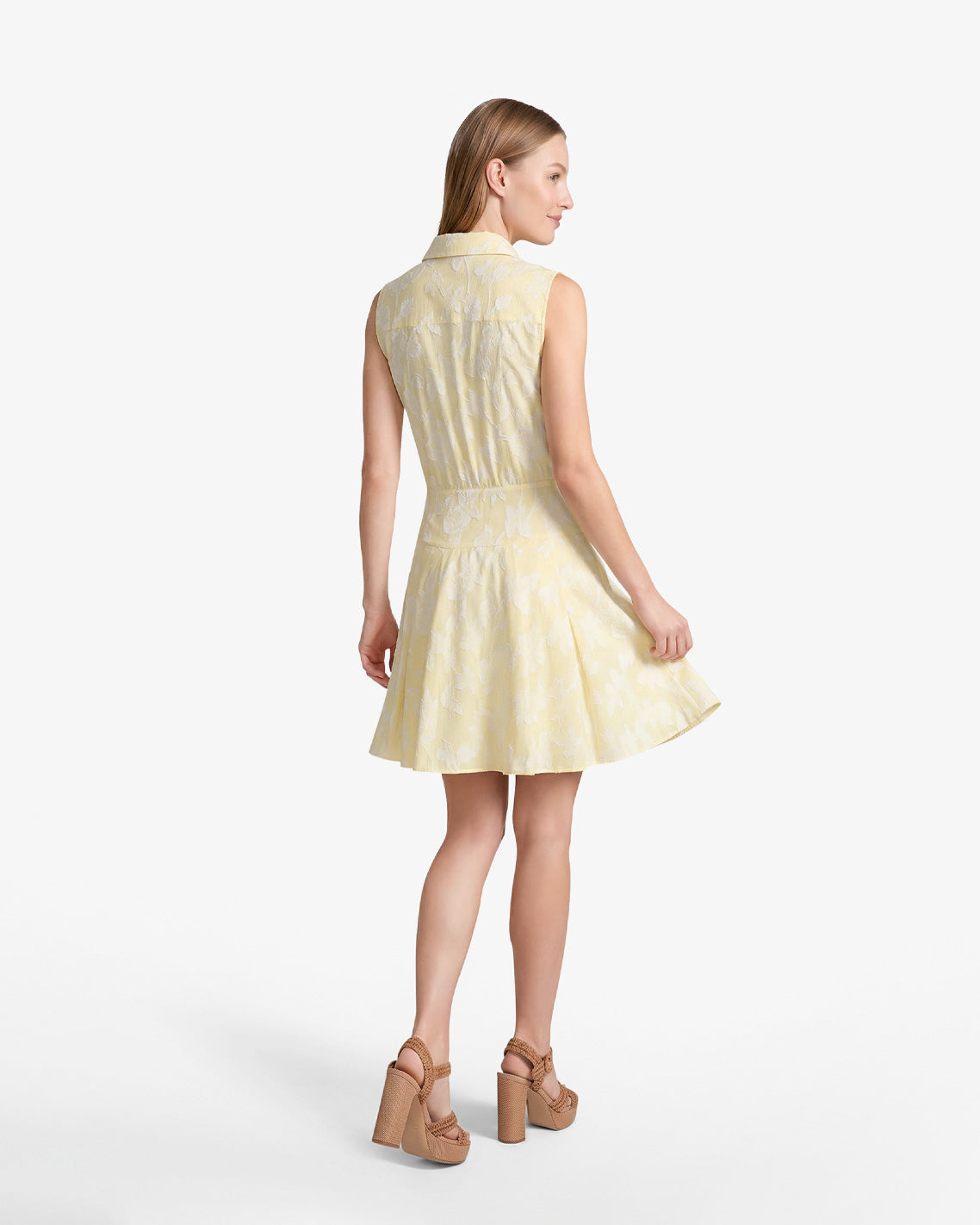 Brighton Mini Collared Dress in Striped Fil Coupe Yellow - Draper James