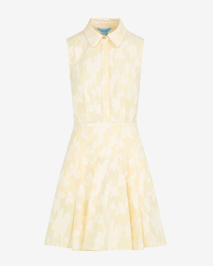Brighton Mini Collared Dress in Striped Fil Coupe Yellow - Draper James