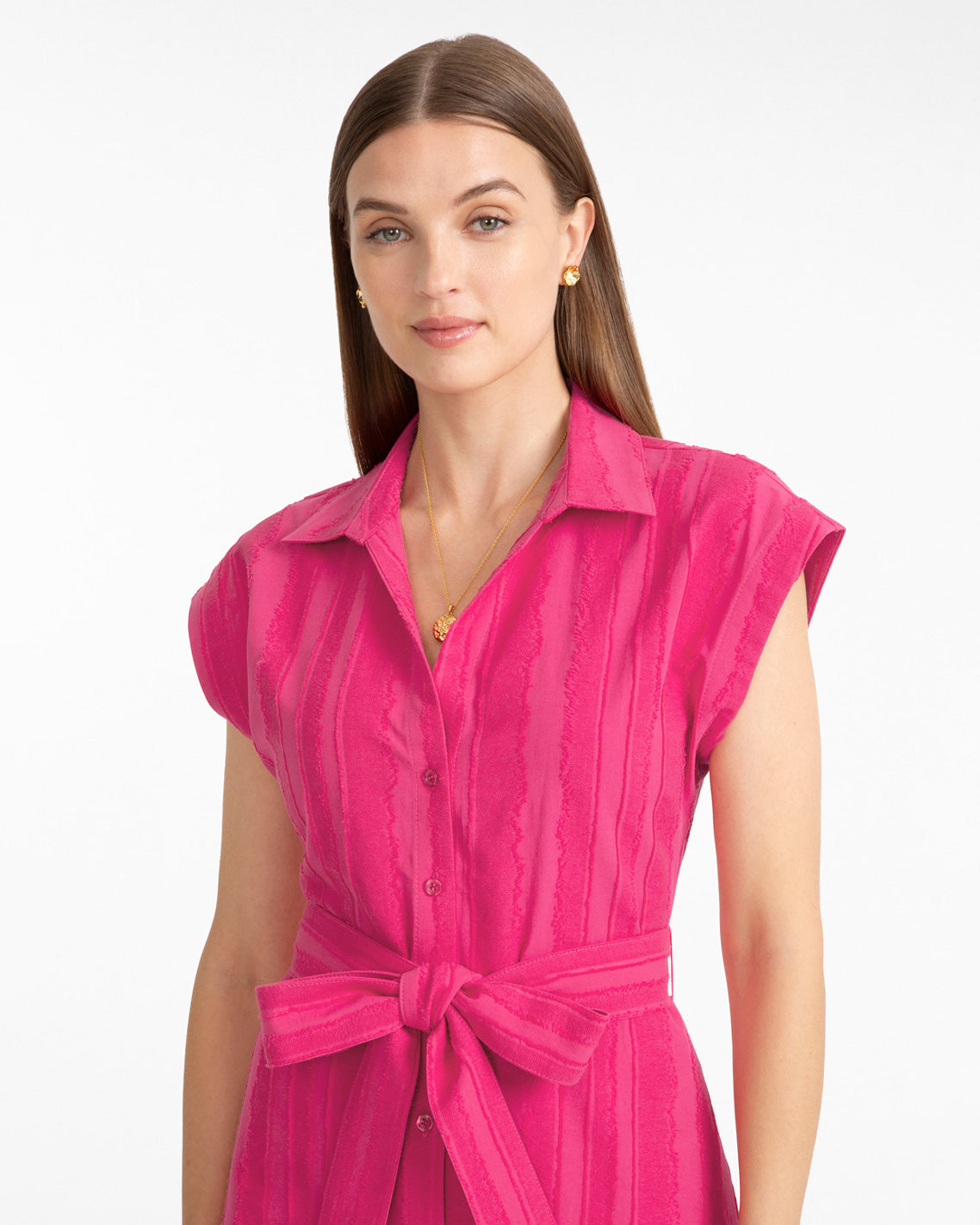 Trisha Mini Shirtdress Pink - Draper James
