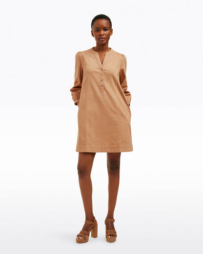 Felicity Popover Shift Dress in Croissant Brown - Draper James