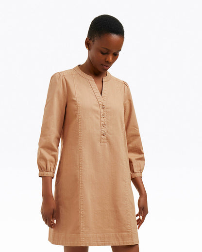 Felicity Popover Shift Dress in Croissant Brown - Draper James