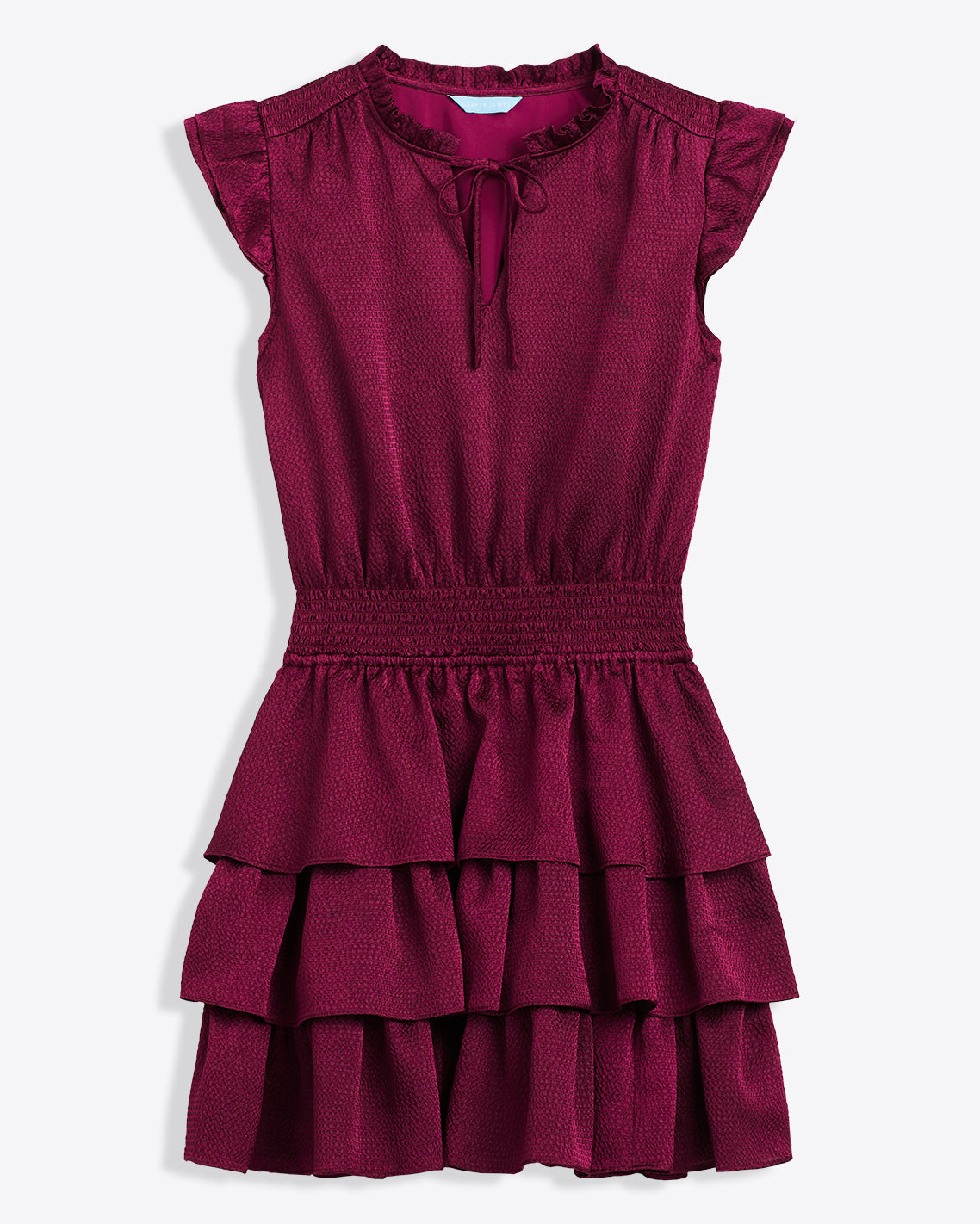 Alana Tiered Dress in Hammered Satin Raspberry Pink - Draper James