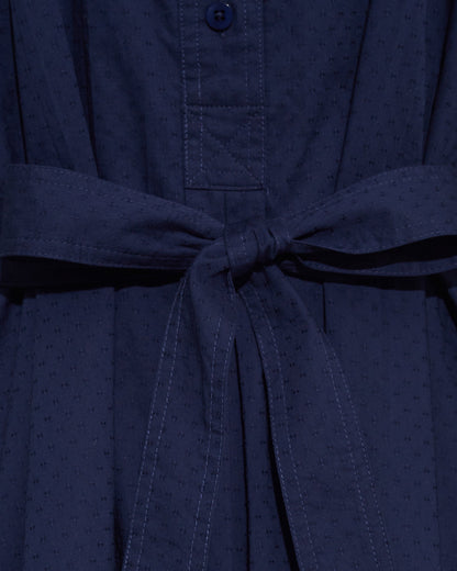 Ellie Pleated Shirtdress in Cotton Dobby Nassau Navy - Draper James