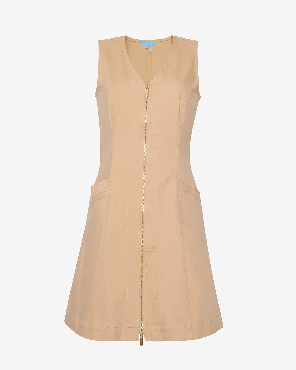Sienna Sleeveless V-Neck Mini Dress in Croissant Croissant - Draper James