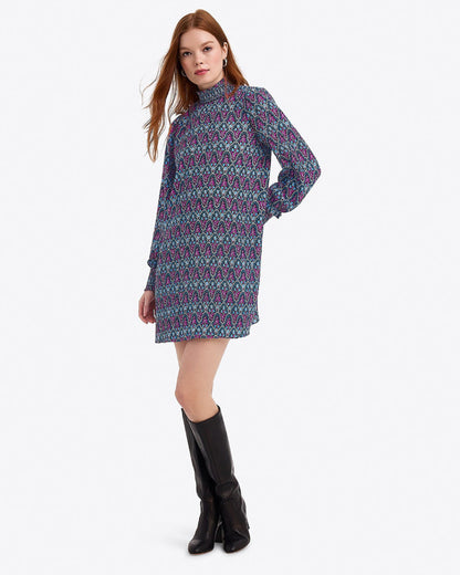 Long-Sleeve Shift Dress Black Multi - Draper James