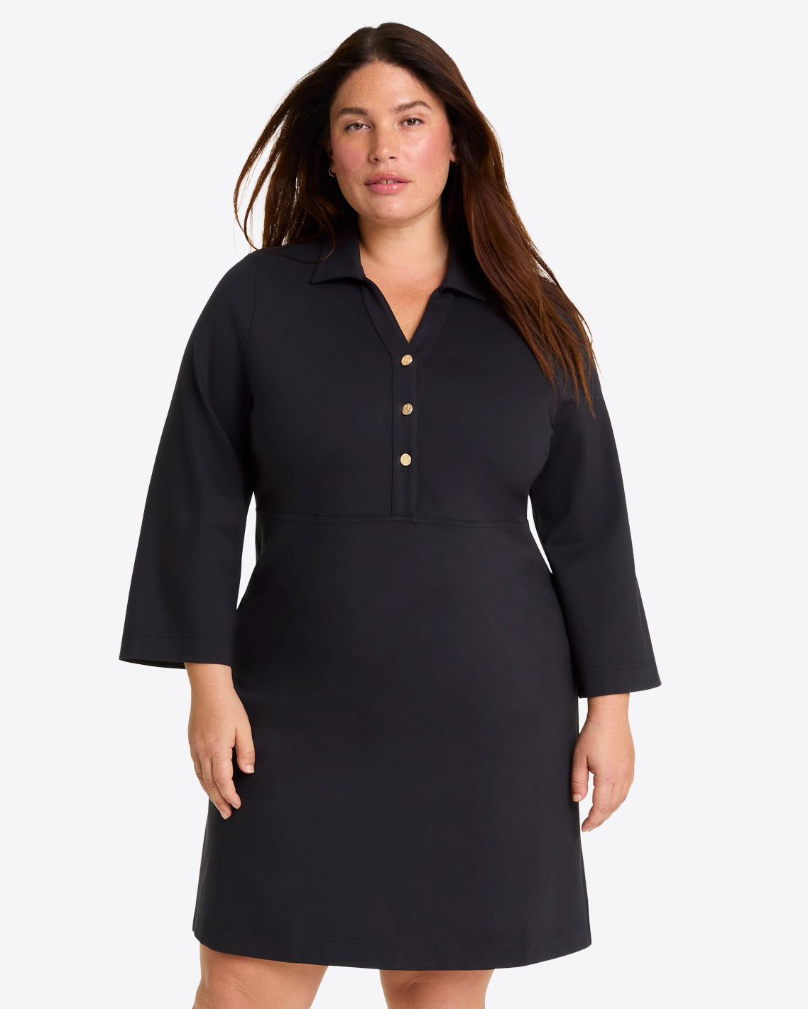 Lyla Shirtdress in Ponte Belle Meade Black - Draper James