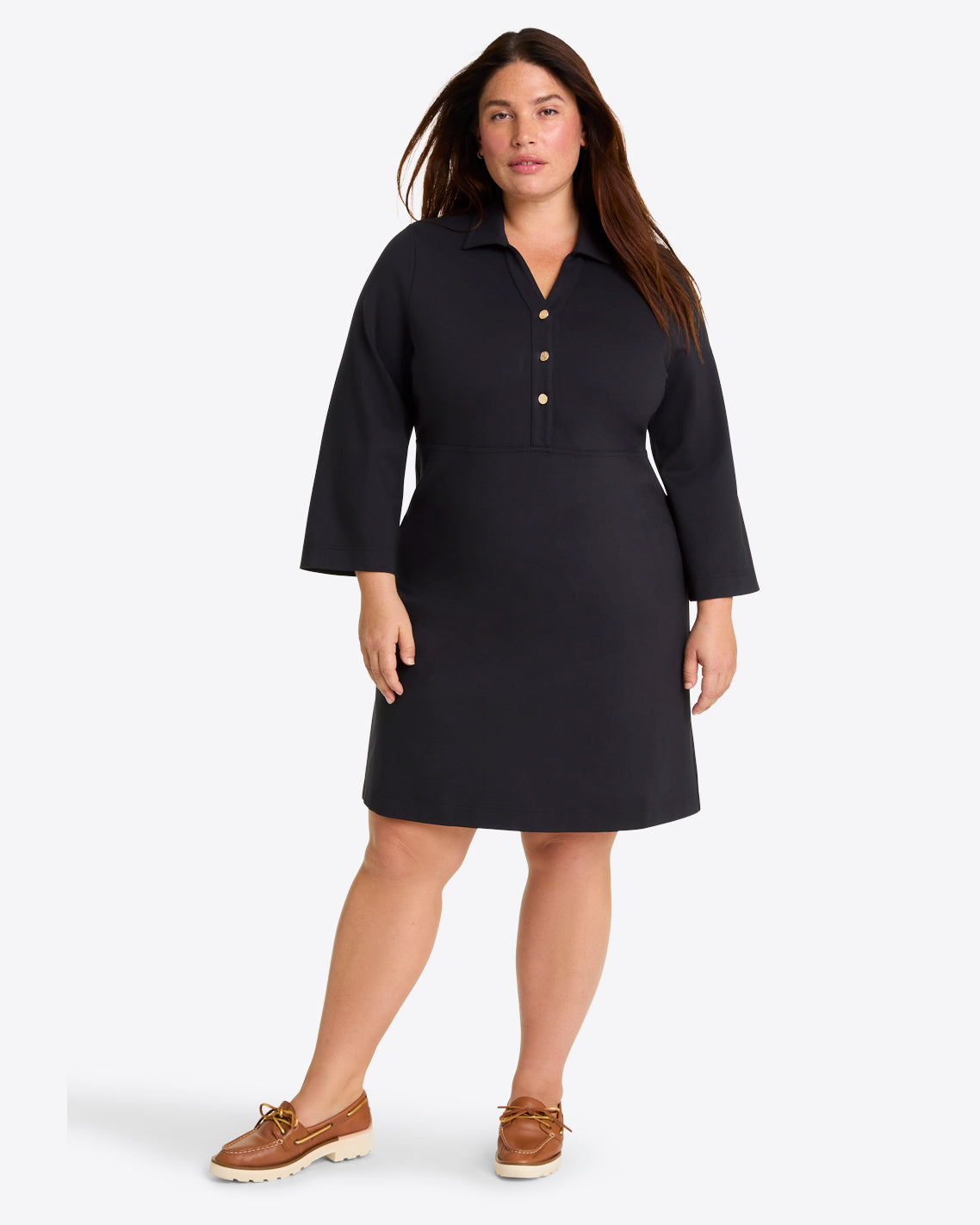 Lyla Shirtdress in Ponte Belle Meade Black - Draper James