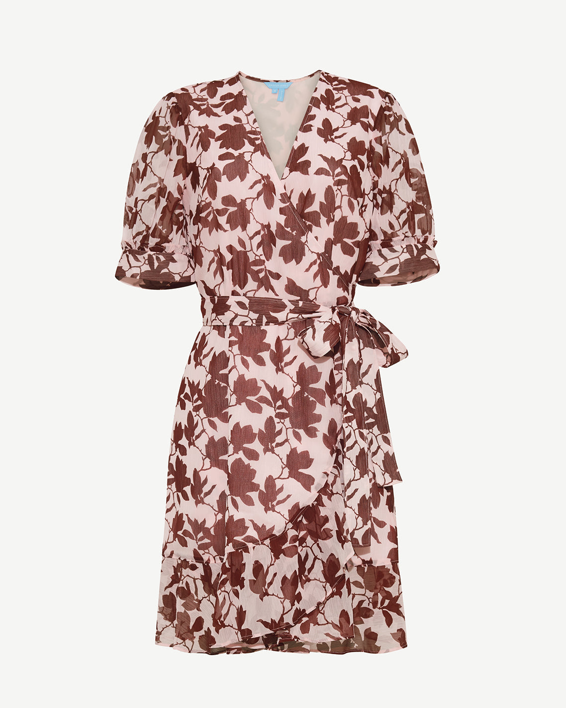 Ella Short-Sleeve Mini Dress in Burgundy Magnolia Pink - Draper James
