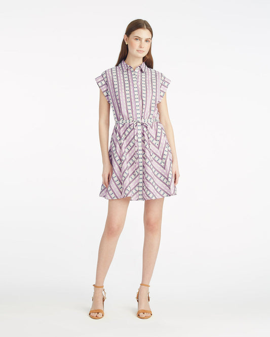 Phoebe Mini Shirtdress in Dotted Stripes Jacquard Dotted Stripes Jacquard - Draper James