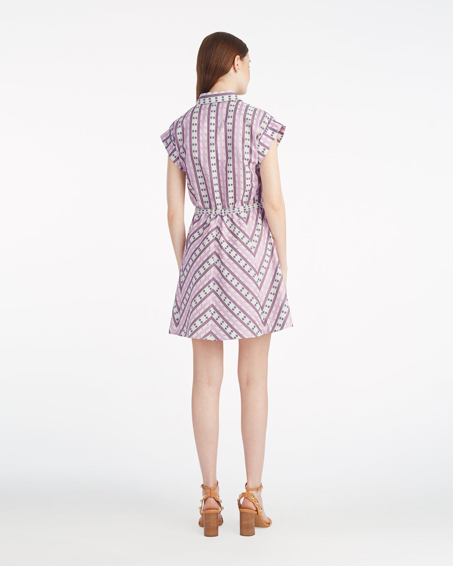 Phoebe Mini Shirtdress in Dotted Stripes Jacquard Dotted Stripes Jacquard - Draper James
