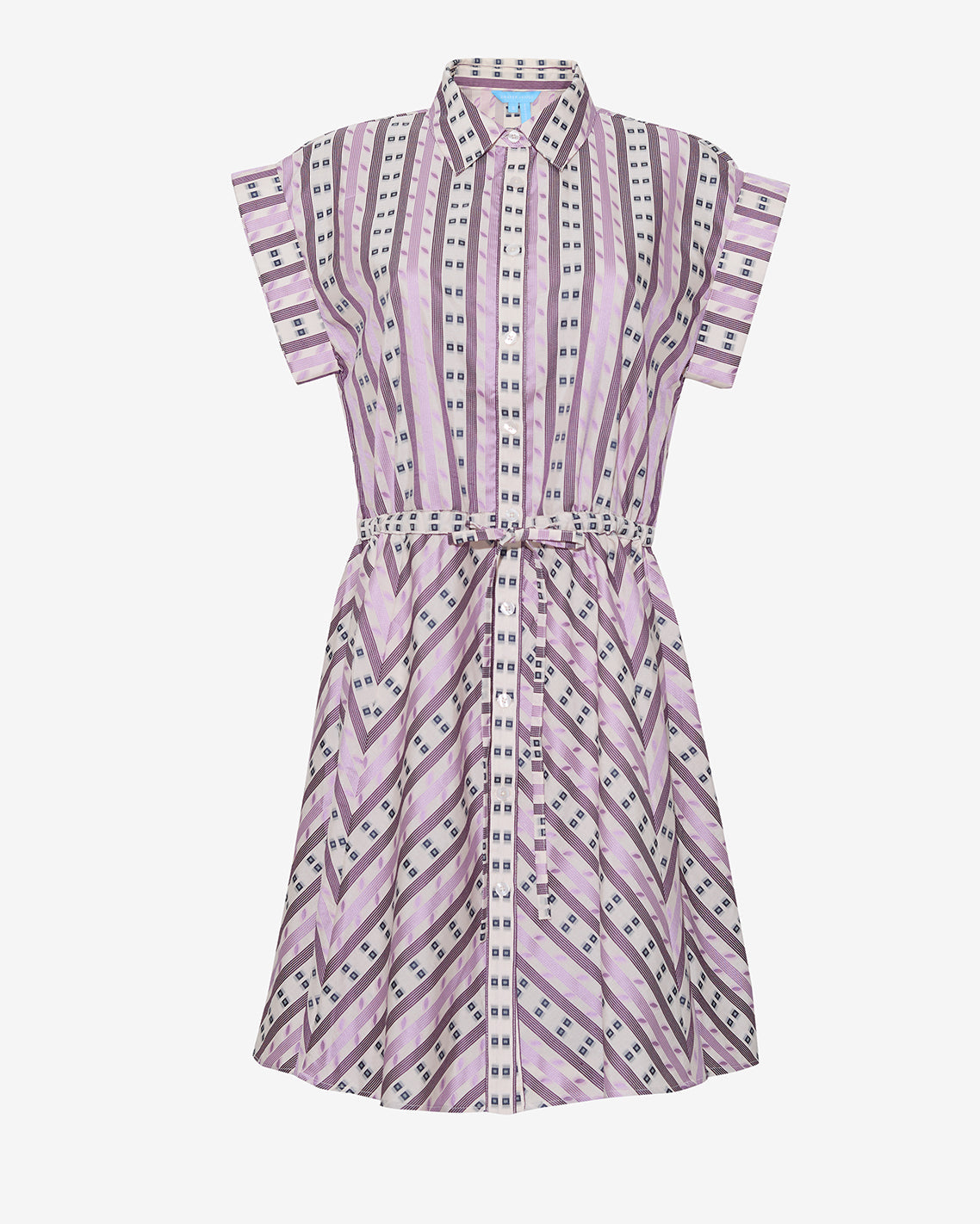 Phoebe Mini Shirtdress in Dotted Stripes Jacquard Dotted Stripes Jacquard - Draper James