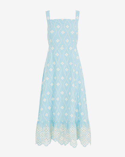 Ralph Dress in Eyelet Embroidery Blue Multi - Draper James