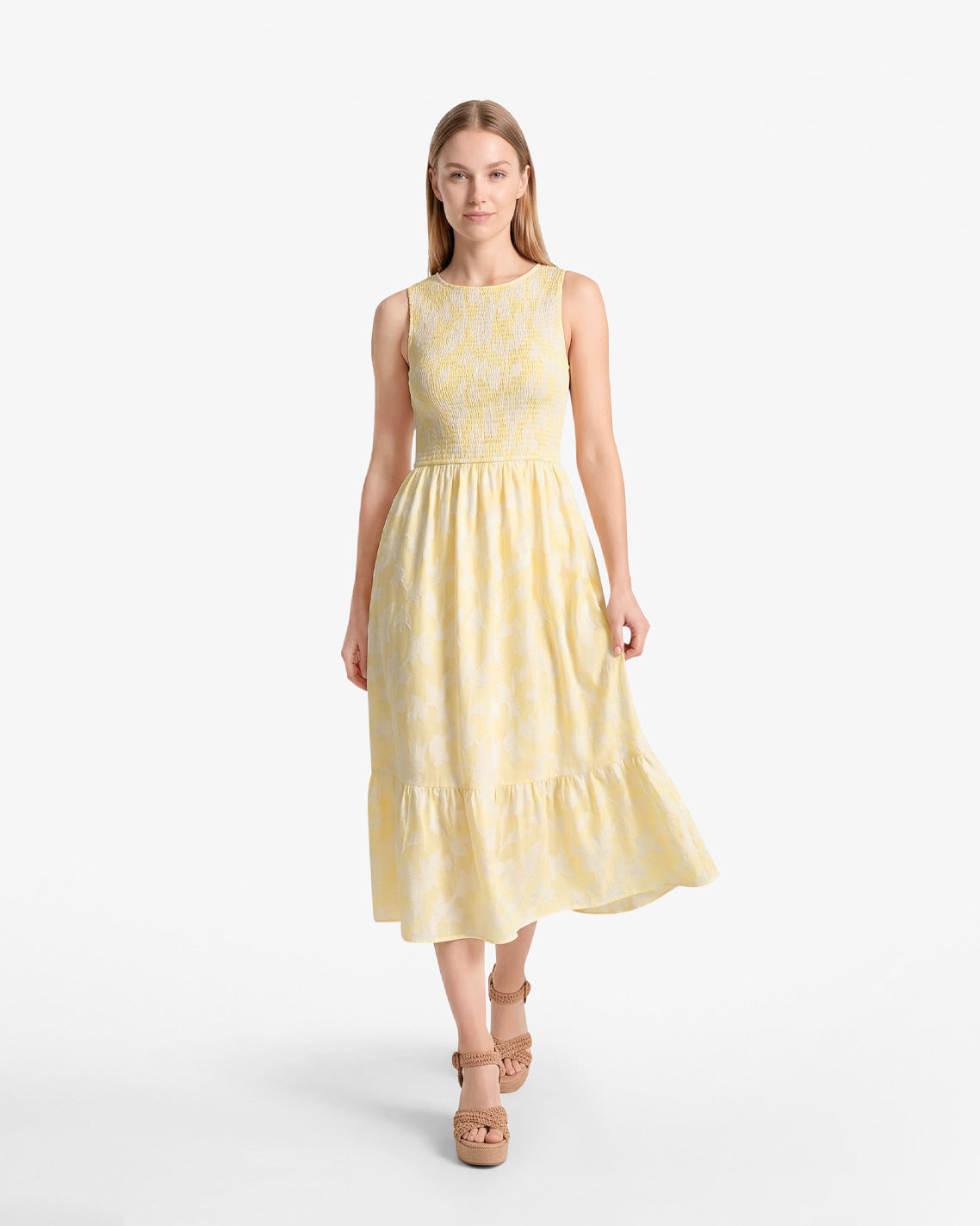 Wren Dress in Fil Coupe Yellow - Draper James
