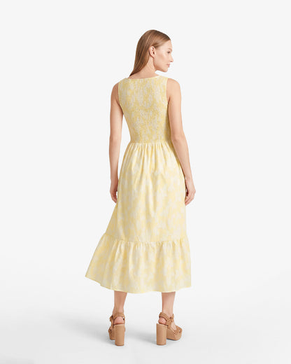 Wren Dress in Fil Coupe Yellow - Draper James