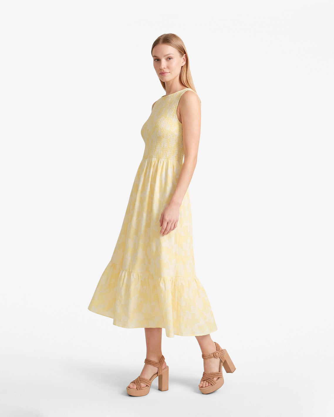 Wren Dress in Fil Coupe Yellow - Draper James