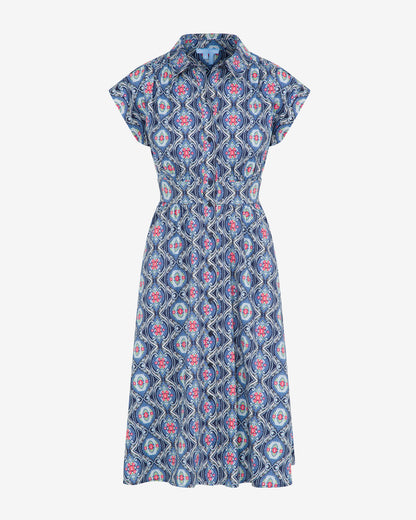 Farrah Printed Shirtdress Nassau Navy Multi - Draper James