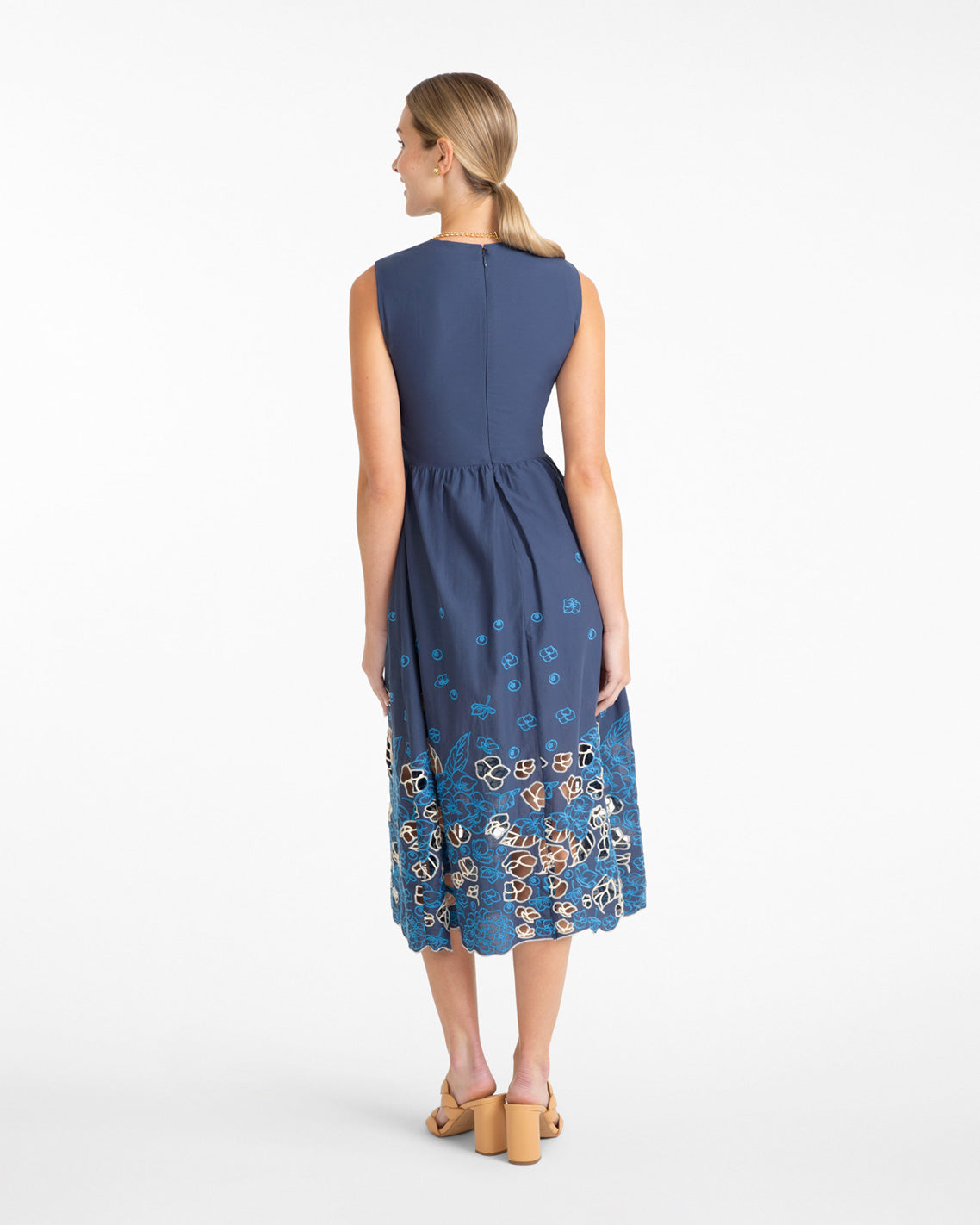 Palmer Dress in Embroidery Blue Multi - Draper James